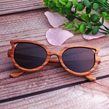 跨境新款复古木质夹层墨镜 男女骑行偏光太阳眼镜 UV400 厂家发货