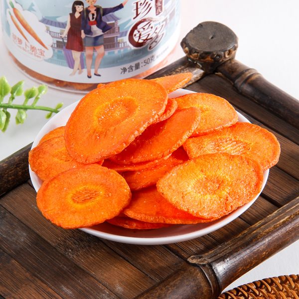 跨境出口原味胡萝卜脆片蔬菜干整箱即食青萝卜脆1kg散装厂家批发