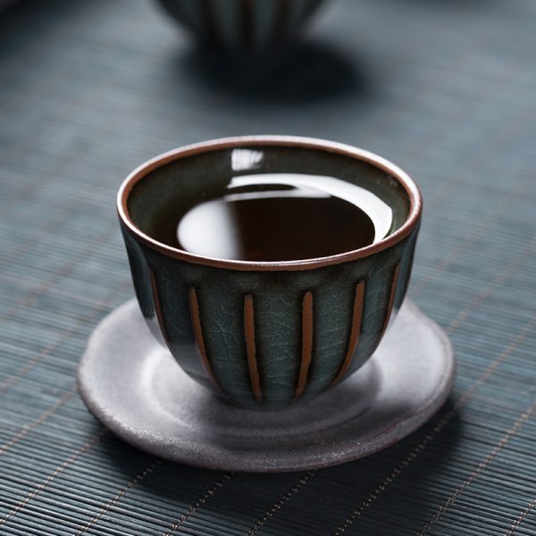 龙泉青瓷功夫茶具茶杯 陶瓷主人杯哥窑开片品茗杯创意小茶碗单杯