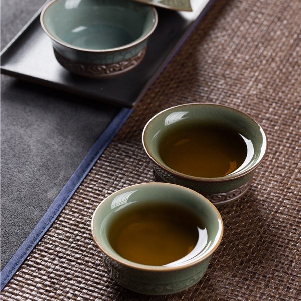 龙泉青瓷 功夫茶具茶杯家用陶瓷品茗杯主人杯单杯办公会客喝茶杯