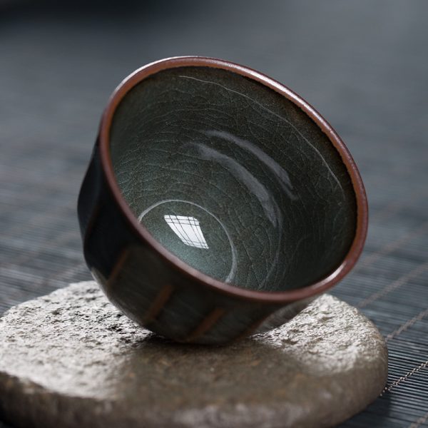 龙泉青瓷功夫茶具茶杯 陶瓷主人杯哥窑开片品茗杯创意小茶碗单杯