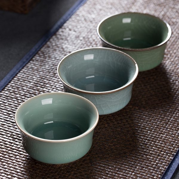 龙泉青瓷 功夫茶具茶杯家用陶瓷品茗杯主人杯单杯办公会客喝茶杯