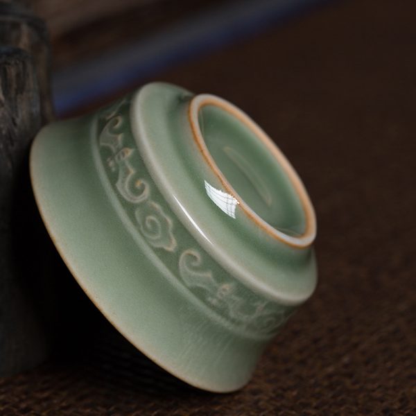 龙泉青瓷 功夫茶具茶杯家用陶瓷品茗杯主人杯单杯办公会客喝茶杯