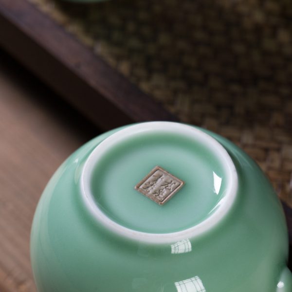 龙泉青瓷 陶瓷茶杯马克杯带盖过滤泡茶杯子办公室茶水分离同心杯