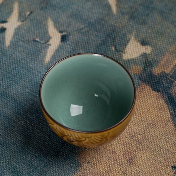 龙泉青瓷 功夫茶具茶杯手工杯 陶瓷主人杯单杯品茗杯家用个人杯子