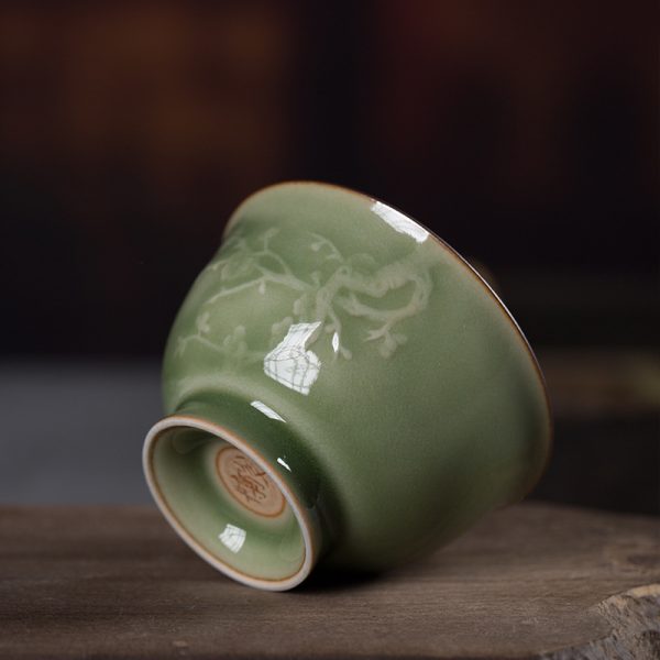 龙泉青瓷 陶瓷功夫茶杯主人杯手工杯 创意仿古品茗杯单个杯子茶碗
