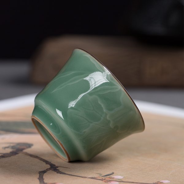 龙泉青瓷 功夫茶杯主人杯手工杯单个杯 陶瓷中式家用品茗杯泡茶碗