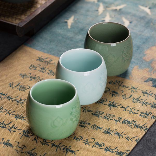 龙泉青瓷手工品茗杯 功夫茶具茶杯个人哥窑冰裂家用大号陶瓷水杯