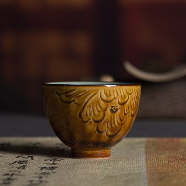 龙泉青瓷 功夫茶具茶杯手工杯 陶瓷主人杯单杯品茗杯家用个人杯子