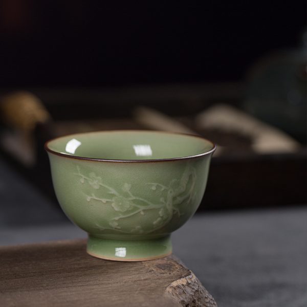 龙泉青瓷 陶瓷功夫茶杯主人杯手工杯 创意仿古品茗杯单个杯子茶碗