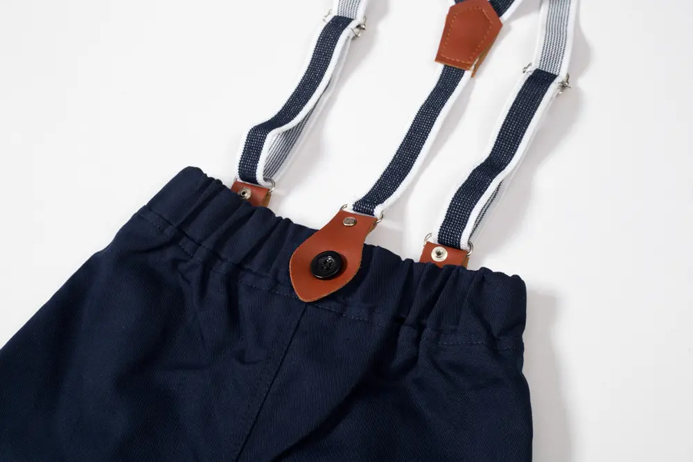 加工定制 男宝宝绅士爬服套装 跨境欧美三角哈衣厂家夏季新款