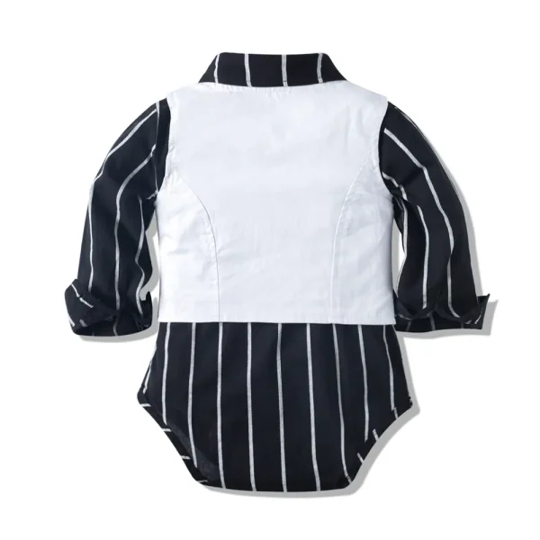 加工定制欧美跨境男宝宝绅士套装爬服马甲三件套批发秋季新款童装