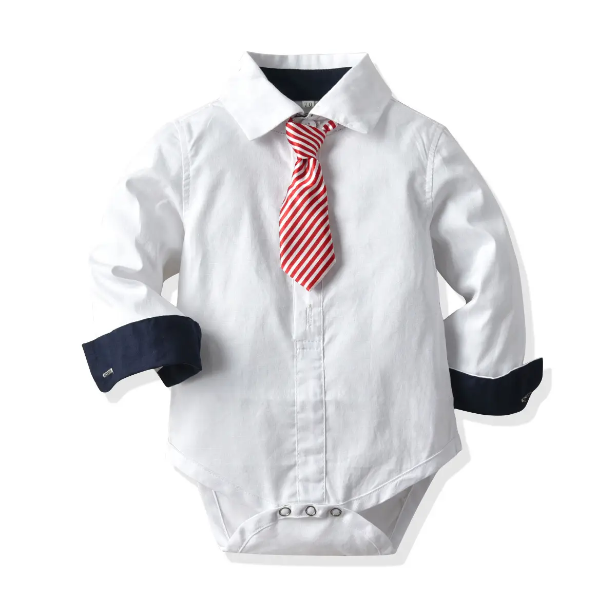 跨境现货春秋新款时尚男宝宝绅士套装婴幼儿连体哈衣长袖爬服帽子