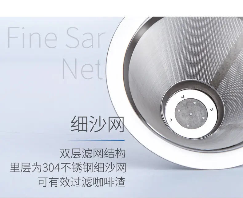不锈钢滤网双层手冲咖啡壶过滤器 滴漏式免滤纸咖啡漏斗过滤器