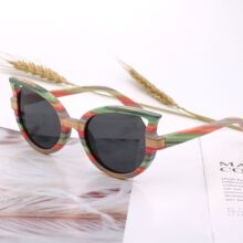 跨境新款复古木质夹层墨镜 男女骑行偏光太阳眼镜 UV400 厂家发货