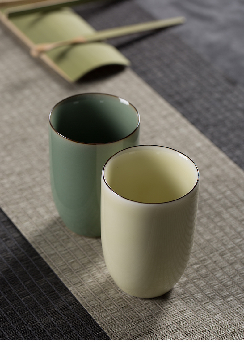 龙泉青瓷  酒店茶杯陶瓷商务便携黑水杯中式简约马克杯耐高温杯子