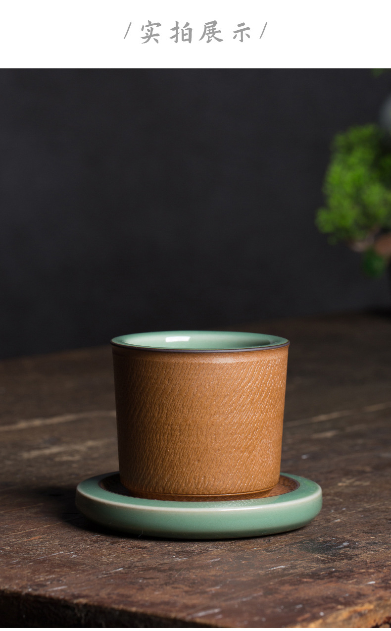 龙泉青瓷 创意跳刀功夫茶杯主人杯单杯 陶瓷手工扳指杯品茗杯盏