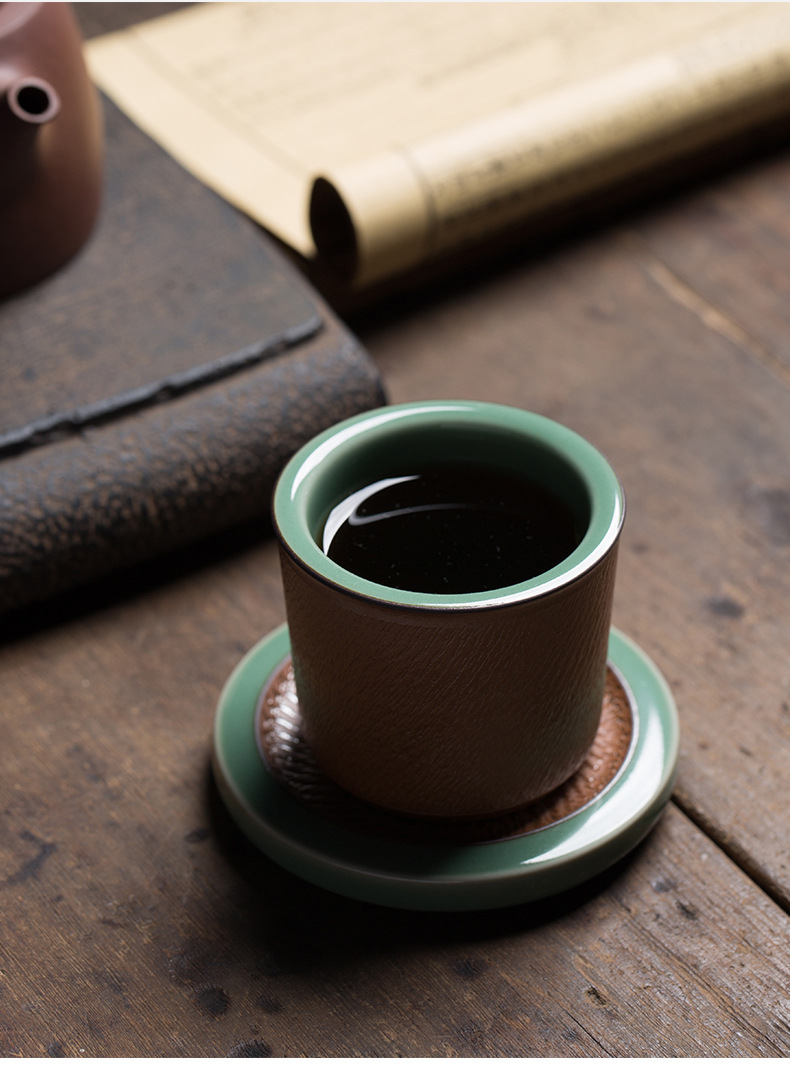 龙泉青瓷 创意跳刀功夫茶杯主人杯单杯 陶瓷手工扳指杯品茗杯盏
