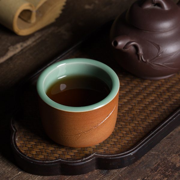 龙泉青瓷 手工主人杯陶瓷功夫茶杯单杯 叶正茂手作中式扳指杯茶器