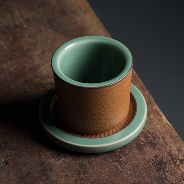 龙泉青瓷 创意跳刀功夫茶杯主人杯单杯 陶瓷手工扳指杯品茗杯盏