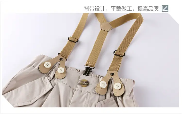 夏季棉韩版男宝宝绅士领结短袖儿童套装外贸童装礼服厂家加工定制