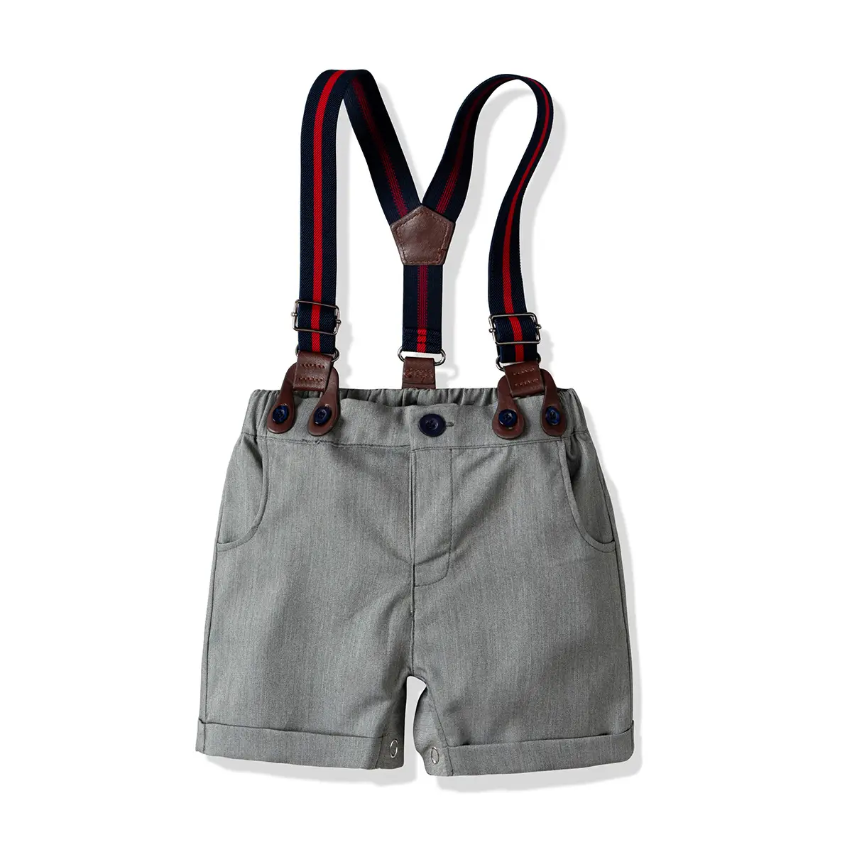 跨境 夏季新款男宝宝礼服  婴儿衣服背带裤套装薄款绅士外出爬服