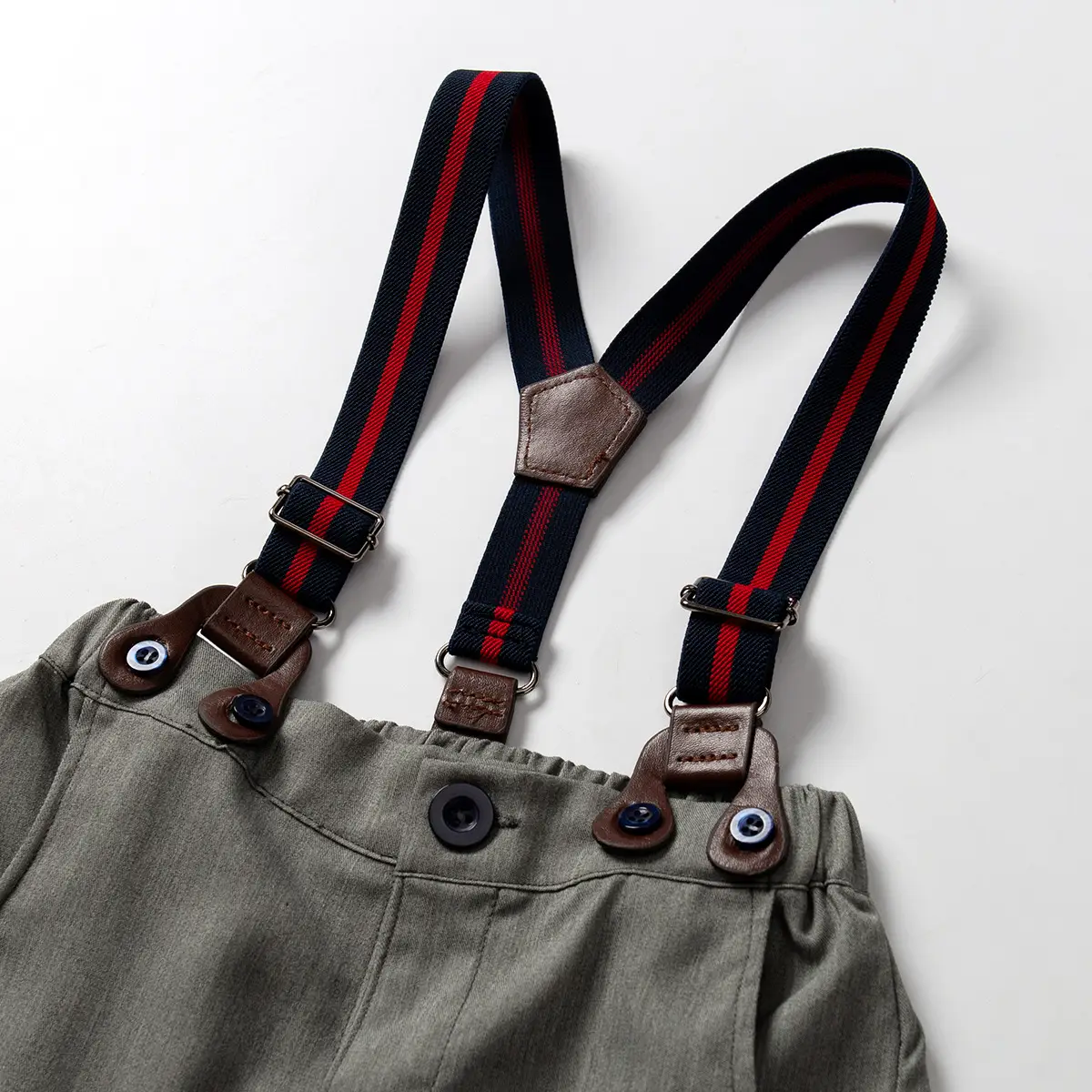 跨境 夏季新款男宝宝礼服  婴儿衣服背带裤套装薄款绅士外出爬服