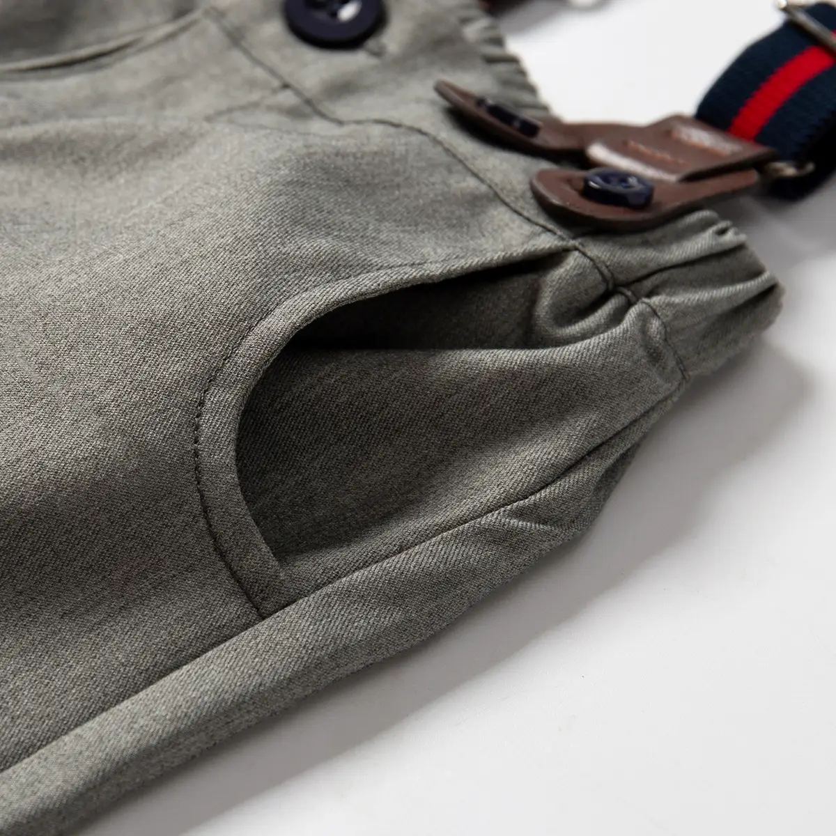 跨境 夏季新款男宝宝礼服  婴儿衣服背带裤套装薄款绅士外出爬服