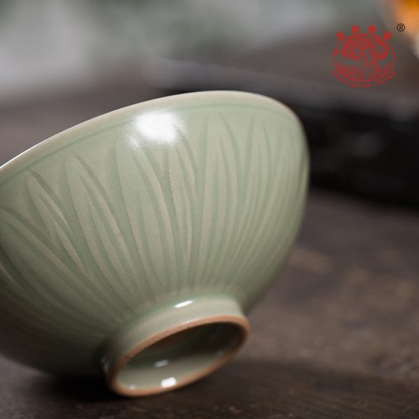 龙泉青瓷 纯手工名家手作主人杯 陶瓷功夫茶杯云纹茶盏茶碗礼盒装