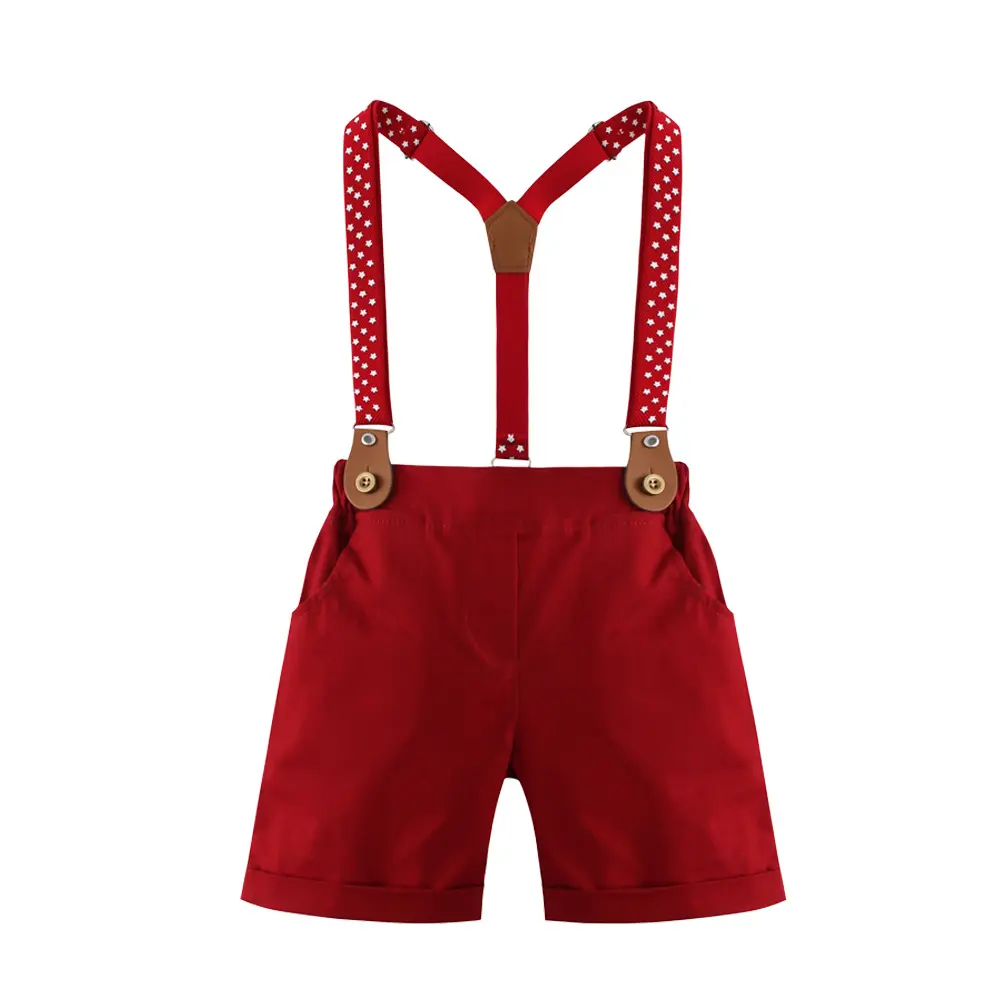 加工定制 男宝宝夏季新款儿童短袖两件套背带英伦绅士kids dress
