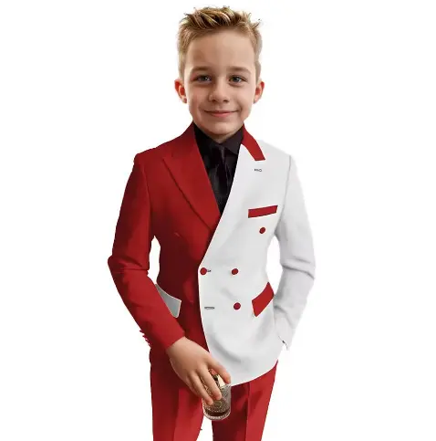 欧美跨境春新款男童两件套西装儿童生日宴会套装演出礼服花童西服