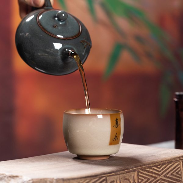 龙泉青瓷 创意手工主人杯单杯茶杯 陶瓷功夫茶具猪油冻品茗杯茶碗
