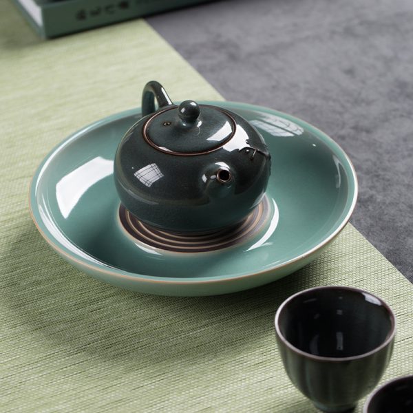 龙泉青瓷 功夫茶具干泡台壶承泡茶壶托 陶瓷壶垫茶道配件茶碟底座