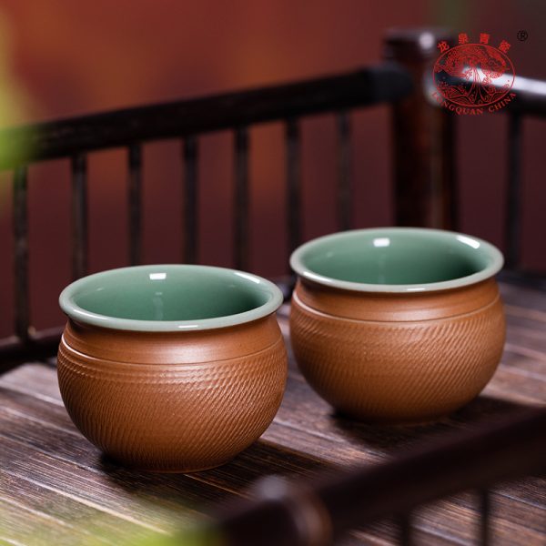 龙泉青瓷 主人杯手工跳刀功夫茶杯泡茶盏杯 陶瓷高档风水缸品茗杯