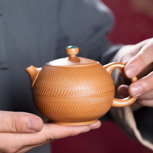 龙泉青瓷 跳刀西施壶茶壶单壶 陶瓷全手工泡茶壶高档中式功夫茶具
