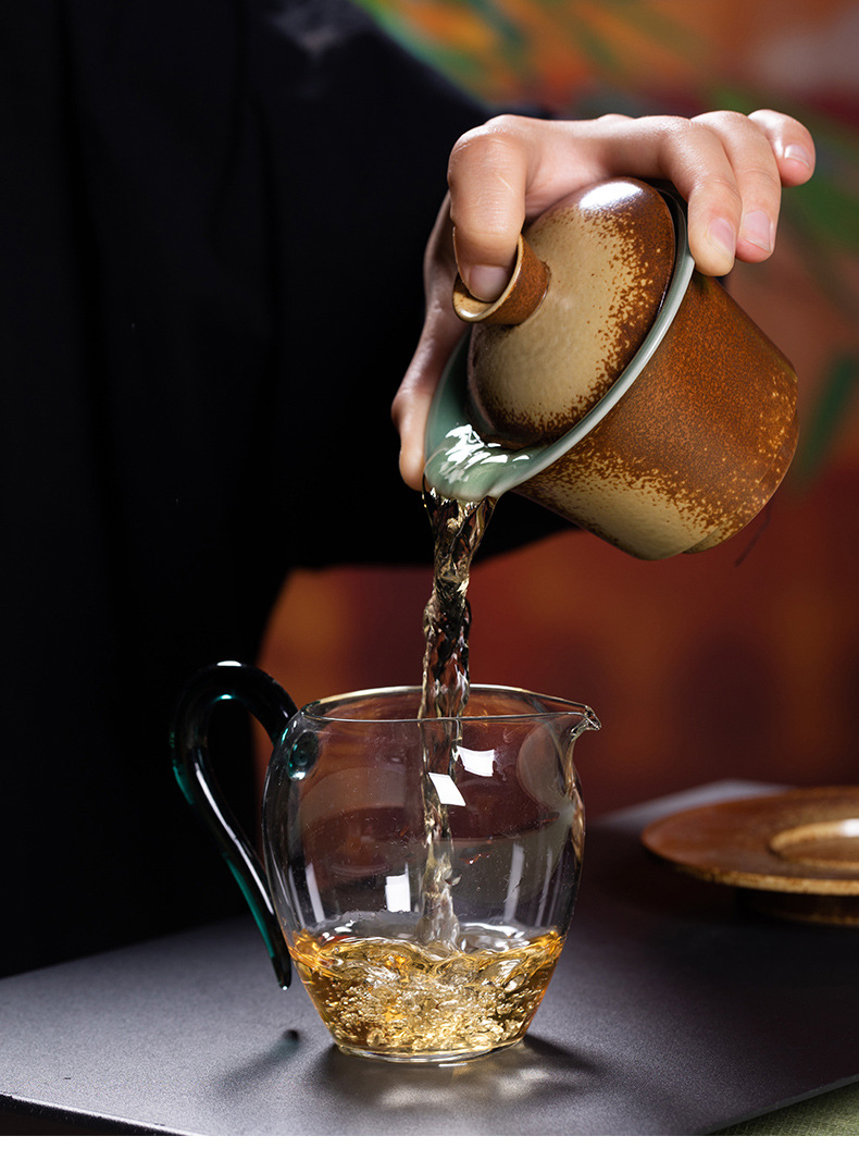 龙泉青瓷 功夫茶具套装家用盖碗茶杯整套 陶瓷中式高档茶具礼盒装