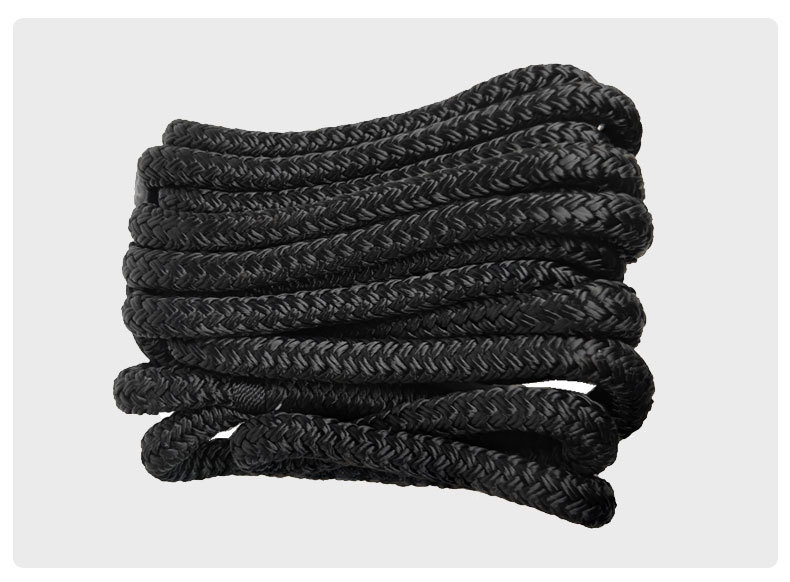 码头线绳 船坞绳索 双层编织锚固线 系泊线 双编织黑色绳