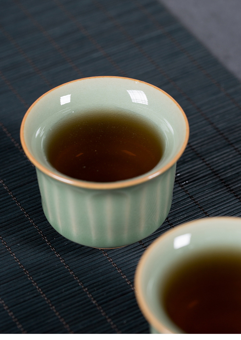 龙泉青瓷 创意中式手工莲花茶具套装 陶瓷家用会客功夫茶具礼盒装