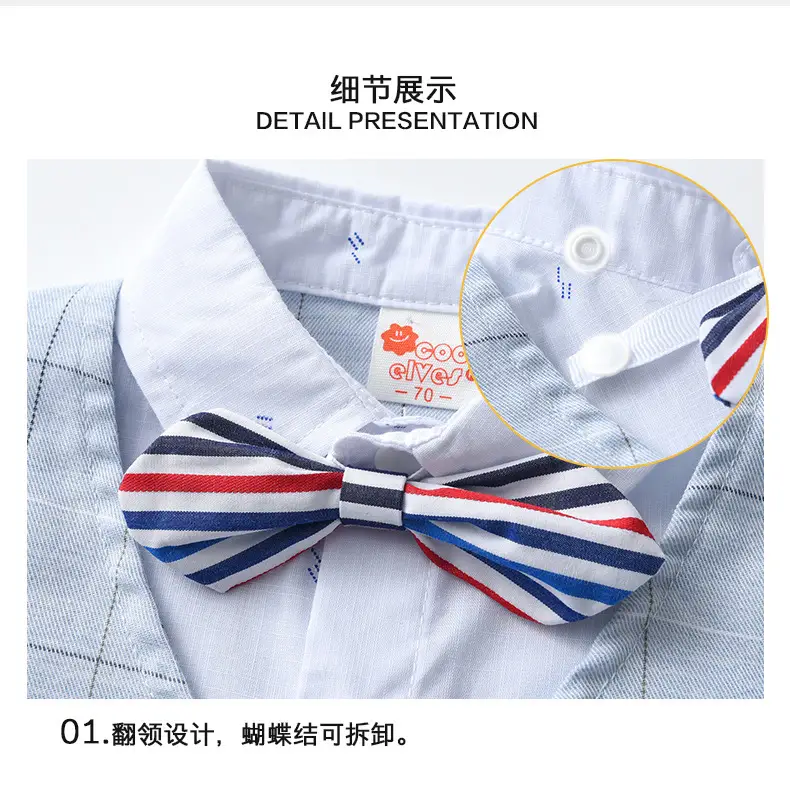 外贸童装一手货源宝宝英伦绅士包屁衣爬服男童春秋装连体婴儿衣服