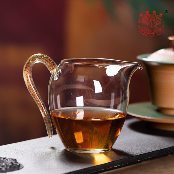 龙泉青瓷 复古跳刀功夫茶具手工一碗四杯 陶瓷便携茶碗茶杯礼盒装