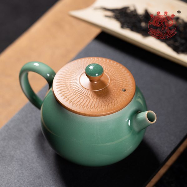 龙泉青瓷 创意高档手工跳刀一壶四杯功夫茶具 复古旅行泡茶壶茶杯