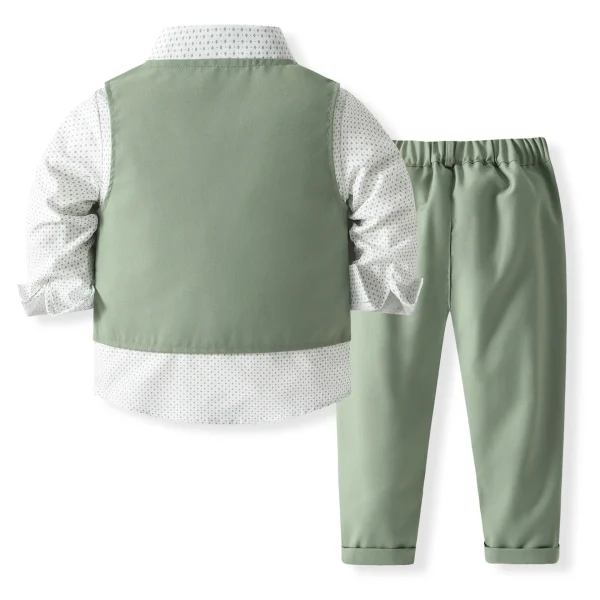秋季新款儿童礼服男童马甲套装韩版男孩表演服马夹三件套一件代发