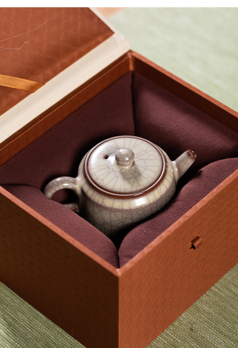 龙泉青瓷 纯手工传世哥窑高档过滤泡茶壶 陶瓷功夫茶壶大容量单壶