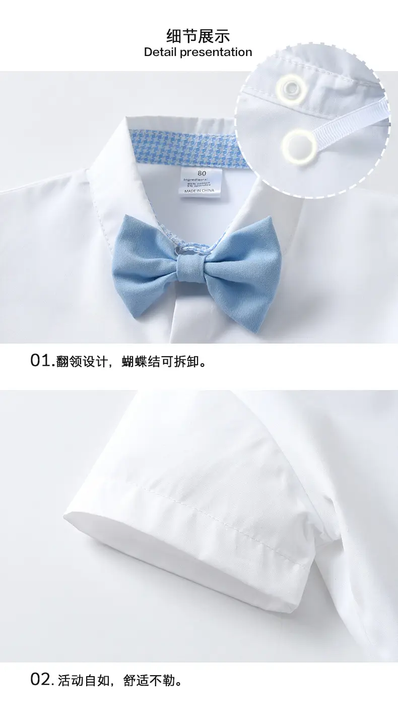 新款外贸童装马甲西服三件套儿童套装宝宝夏季短袖英伦风男童夏装