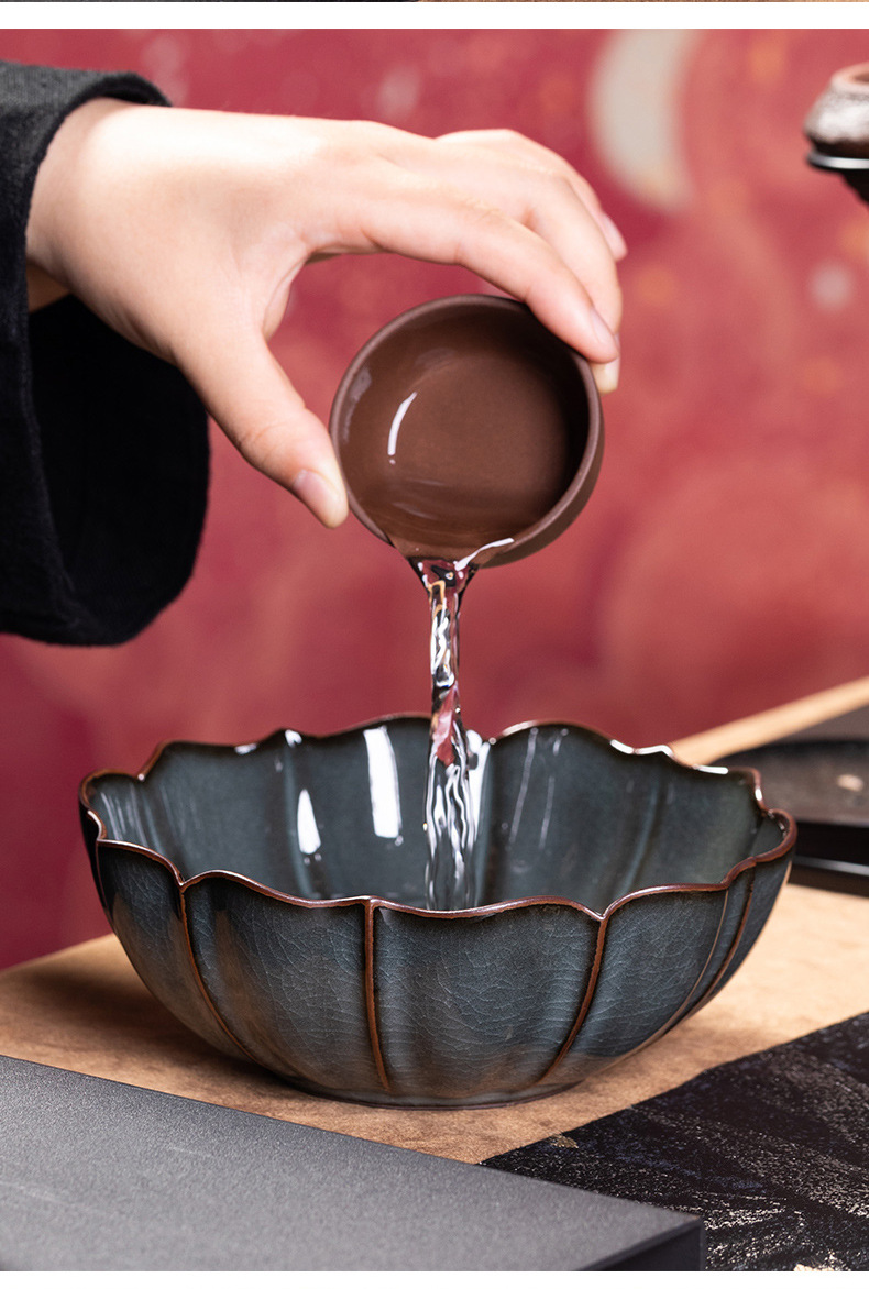 龙泉青瓷 壶承干泡台中式复古铁胎手工功夫茶具配件 陶瓷壶垫壶托