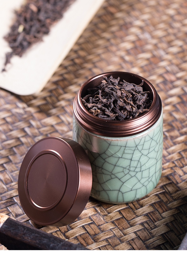 龙泉青瓷 厂家直销便携小号茶叶罐包装盒 陶瓷茶罐12罐小罐茶礼盒