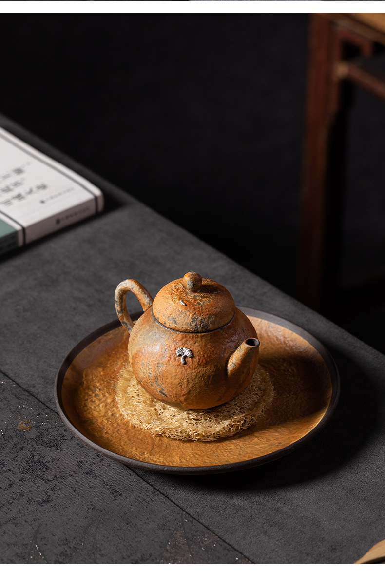 龙泉青瓷 茶壶功夫茶具手工锔钉泡茶壶单壶 陶瓷家用老岩泥茶水壶