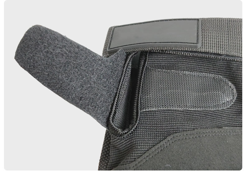 黑色全指战术手套 减震防滑 户外越野救援 高强涤纶 户外运动防护