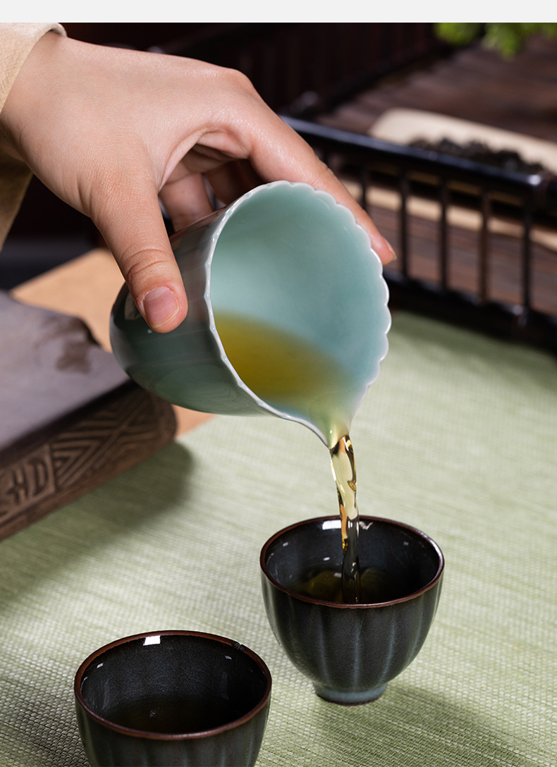 龙泉青瓷公道杯防烫分茶器匀杯陶瓷创意茶海单个家用功夫茶具配件