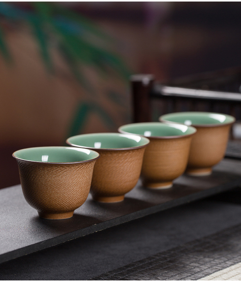 龙泉青瓷 跳刀茶具套装家用一壶四杯功夫茶具 陶瓷高档茶壶泡茶杯